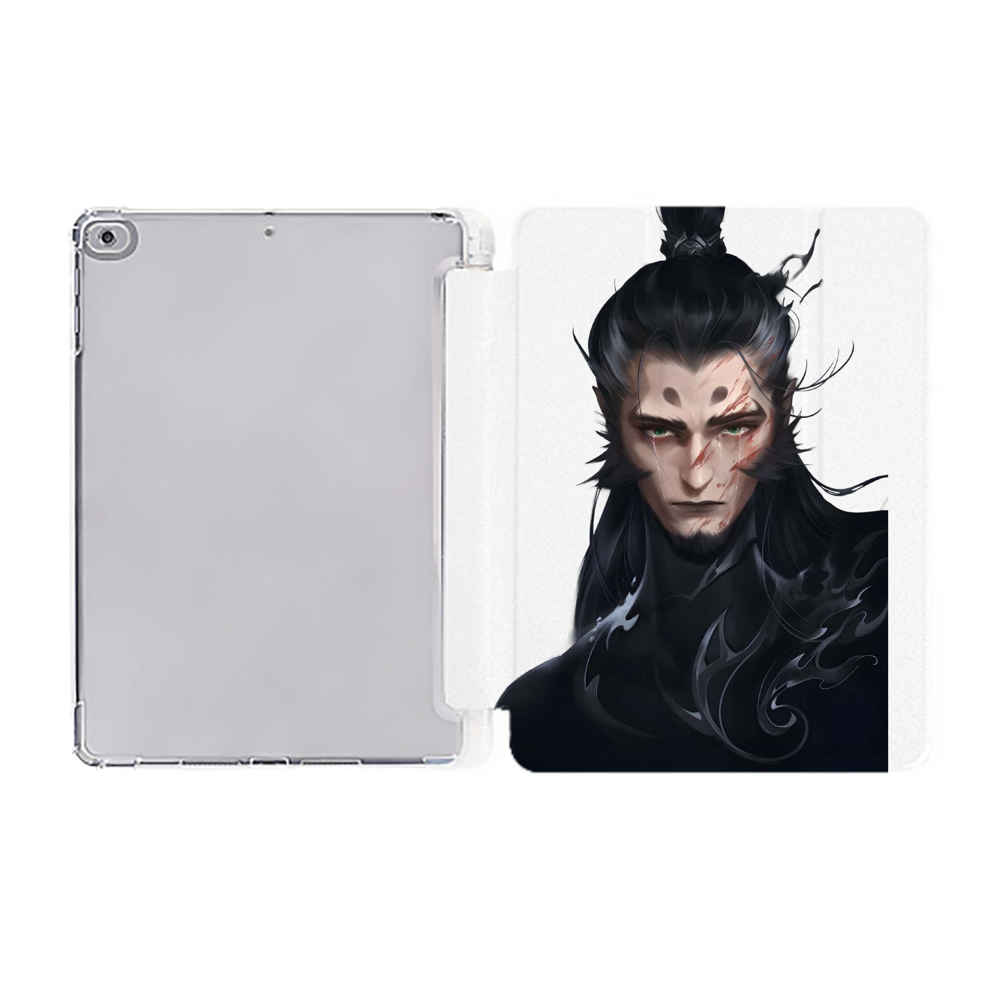 （画像用） Ne Zha 2 ナタ 魔童の大暴れ IPad ケース ペン収納付き 三つ折りスタンド PUレザー×シリコン 対応機種9.5/10.5/10.9インチ